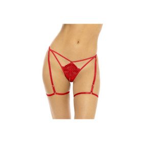 String ouvert rouge avec porte jarretelles réglables 